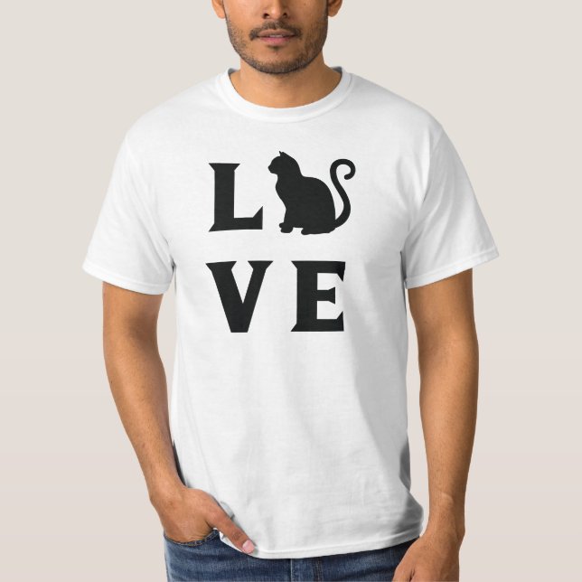 Kärlek Cat T Shirt (Framsida)