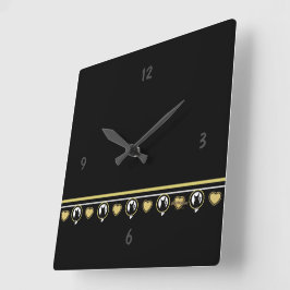 Kärlek Cat Wall Clock by Poet Adiela Akoo Fyrkantig Klocka