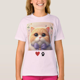 Kärlek Cats Cute Cat Rosa Girls T-Shirt
