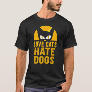 Kärlek Cats Hate Hundar Animal Cat Pet T Shirt