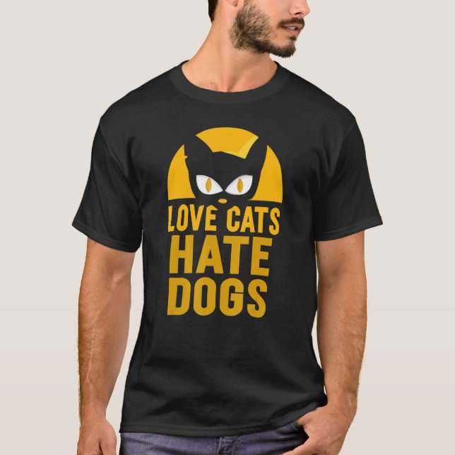 Kärlek Cats Hate Hundar Animal Cat Pet T Shirt (Framsida)