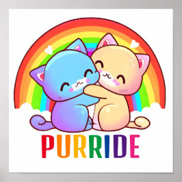 Kärlek Cats Rainbow Poster