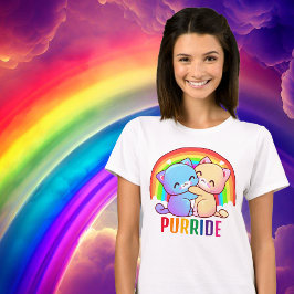 Kärlek Cats Rainbow T Shirt