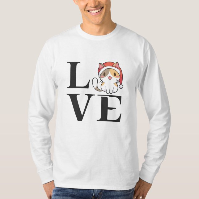 Kärlek Cats - Santa Kitten T Shirt (Framsida)