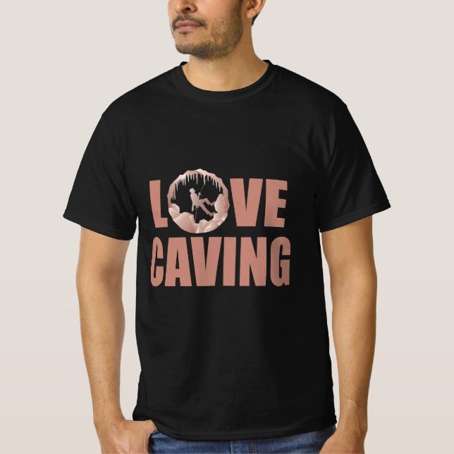 Kärlek Cave - Cave Exploration Speleology T Shirt (Framsida)