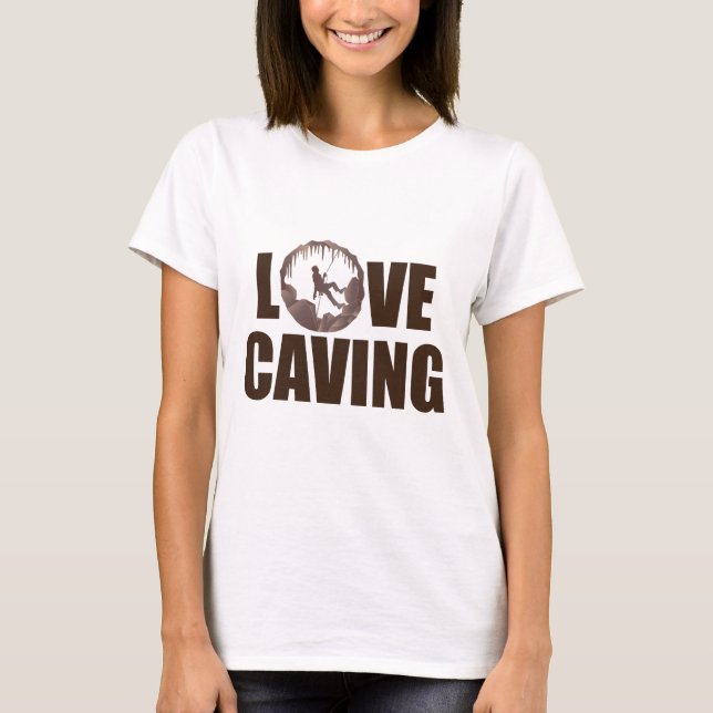 Kärlek Cave - Cave Spelunking Speleology T Shirt (Framsida)