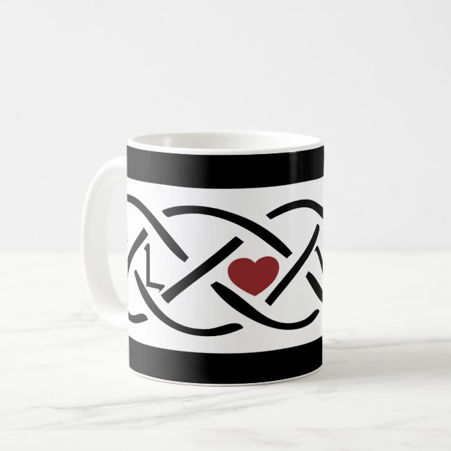 Kärlek Celtic Knot Kaffemugg (Framsida vänster)