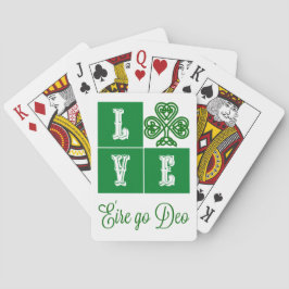 Kärlek Celtic Shamrock Hearts Ireland Motto Casinokort