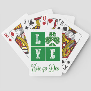 Kärlek Celtic Shamrock Hearts Ireland Motto Casinokort