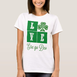 Kärlek Celtic Shamrock Hearts Ireland Motto Tröja