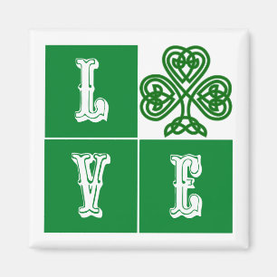 Kärlek Celtic Shamrock Hearts Magnet