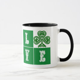 Kärlek Celtic Shamrock Hearts Mugg