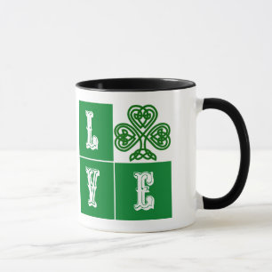 Kärlek Celtic Shamrock Hearts Mugg