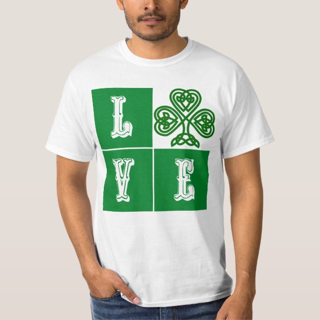 Kärlek Celtic Shamrock Hearts Tröja (Framsida)