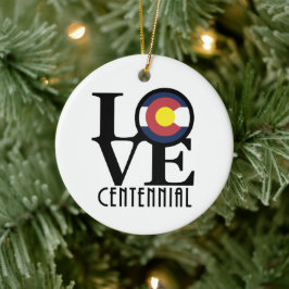 KÄRLEK Centennial Colorado Julgransprydnad Keramik
