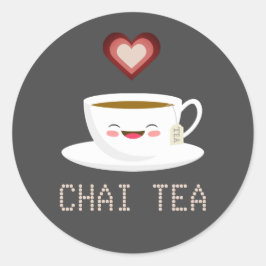 Kärlek Chai Tea Runt Klistermärke