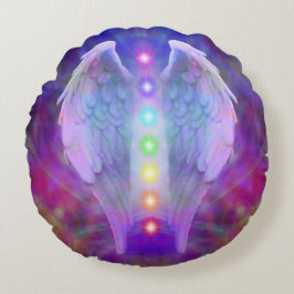 Kärlek chakraen, ängeln, guden, botemedelen som rund kudde