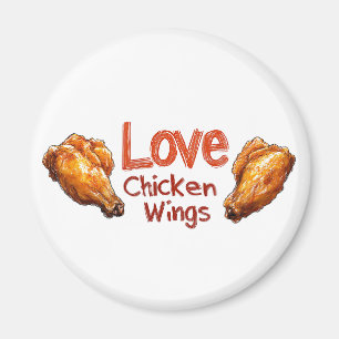 Kärlek Chicken Vingar Perfekt Food & BBQ Älskare Magnet