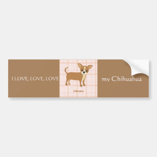 Kärlek Chihuahua Bumper Sticker Bildekal