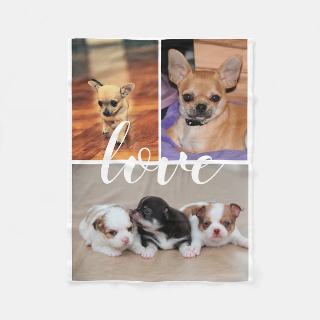 Kärlek Chihuahua Photo Fleece Blanket (Framsidan)