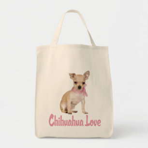 Kärlek Chihuahua Puppy Hund Canvas Toit Bag Tygkasse
