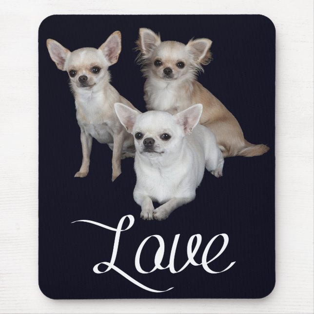 Kärlek Chihuahua Puppy Hund Mousepad Musmatta (Framsidan)