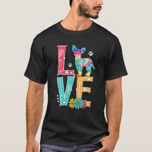 Kärlek Chihuahua Tie Dye Rainbow Hund älskare T Shirt