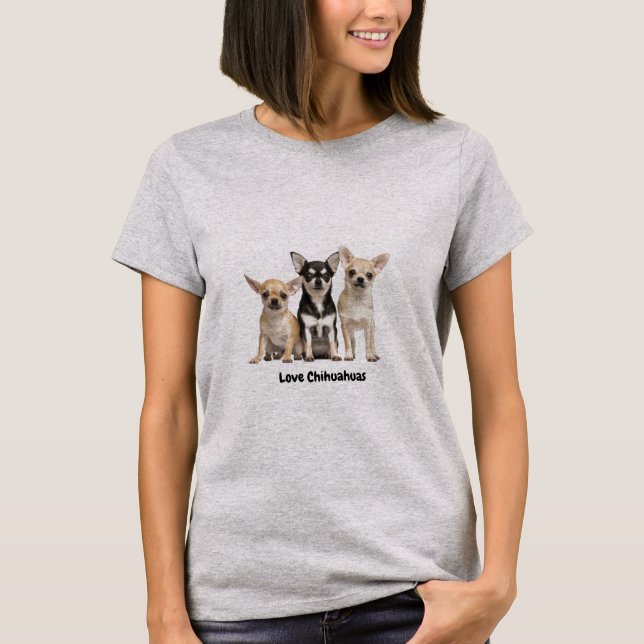 Kärlek Chihuahuas T Shirt (Framsida)