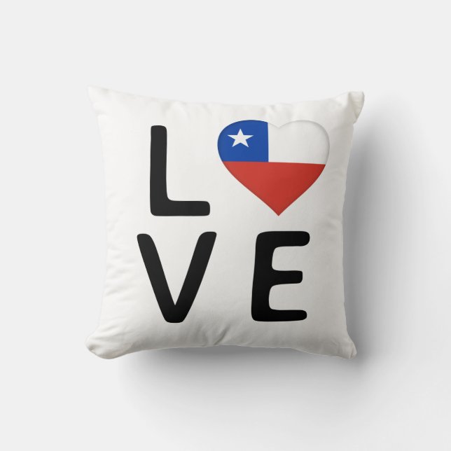 Kärlek - Chile Flagga Kudde (Framsida)