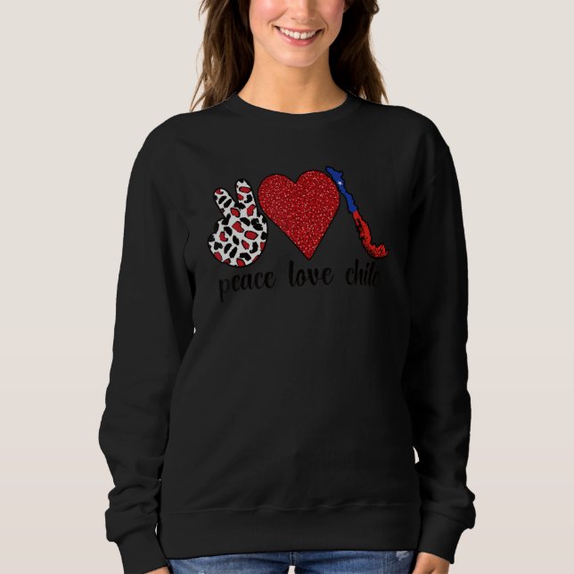 Kärlek Chile Proud Chilean Flagga Chilean Roots T Shirt (Framsida)