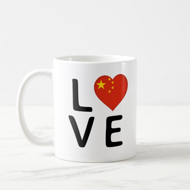 KÄRLEK - CHINA FLAGGA KAFFEMUGG (Vänster)