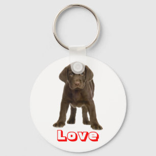 Kärlek Chocolate Labrador Retriever Puppy Keychain Nyckelring