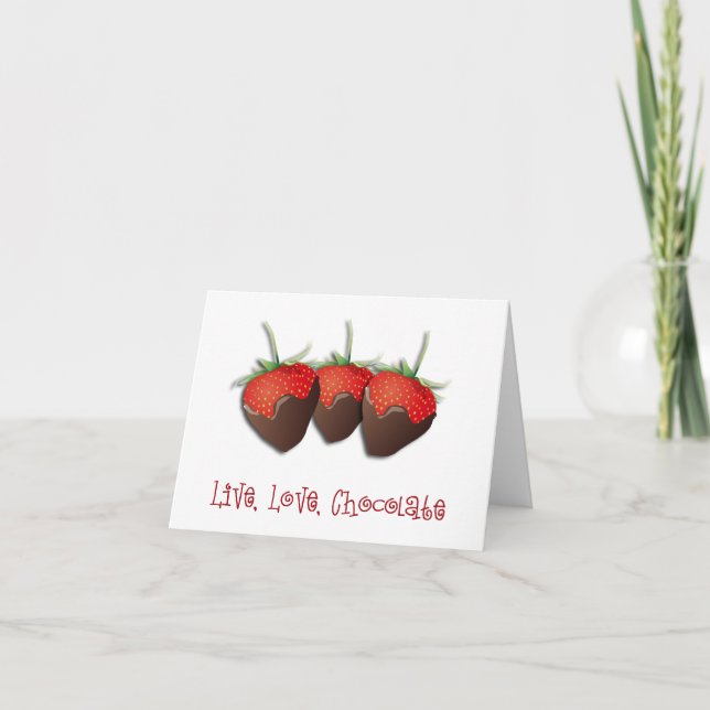 Kärlek Chocolate Strawberry Card Kort (Framsida)