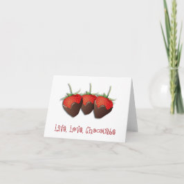 Kärlek Chocolate Strawberry Card Kort