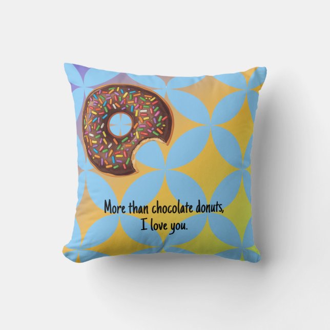 Kärlek Choklad Donuts Kudde (Framsida)