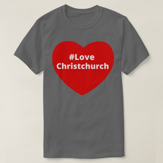 Kärlek ChristChurch Hashtag Heart T Shirt (Design framsida)