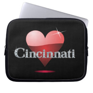 Kärlek Cincinnati "Diamond Bling" Electronics Bag Laptop Fodral