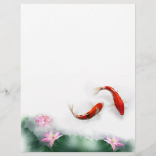 Kärlek Circles   Lotus Koi Orient Hormony Art Reklamblad