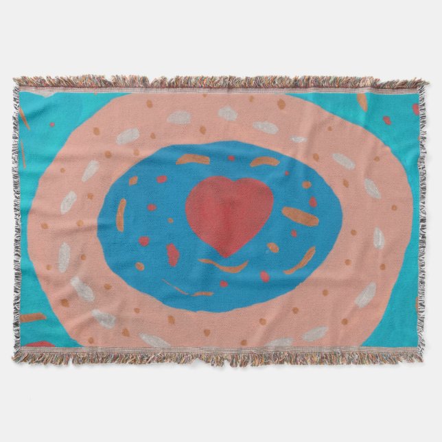 Kärlek Circles Throw Blanket Filt (Framsidan)