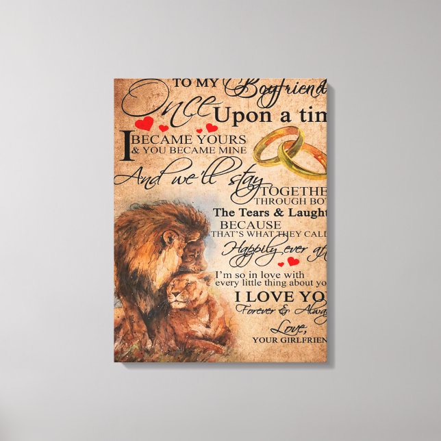 Kärlek-citat för bojvän, bojvän, födelsedagspresen canvastryck (Framsida)