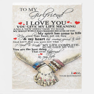 Kärlek-citat för flickvän   Bästa gåva till fru Fleecefilt