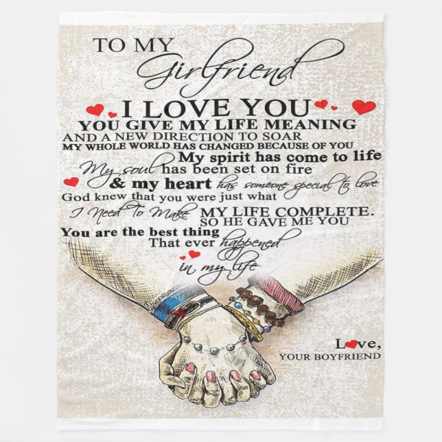 Kärlek-citat för flickvän | Bästa gåva till fru Fleecefilt (Framsidan)