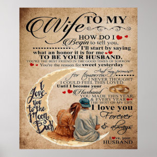 Kärlek-citat för frun   Cute Family Gift Poster