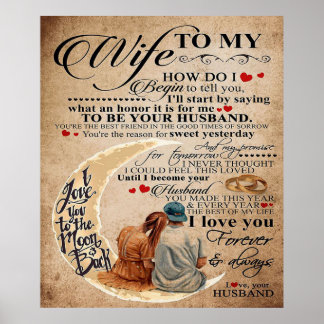 Kärlek-citat för frun | Cute Family Gift Poster