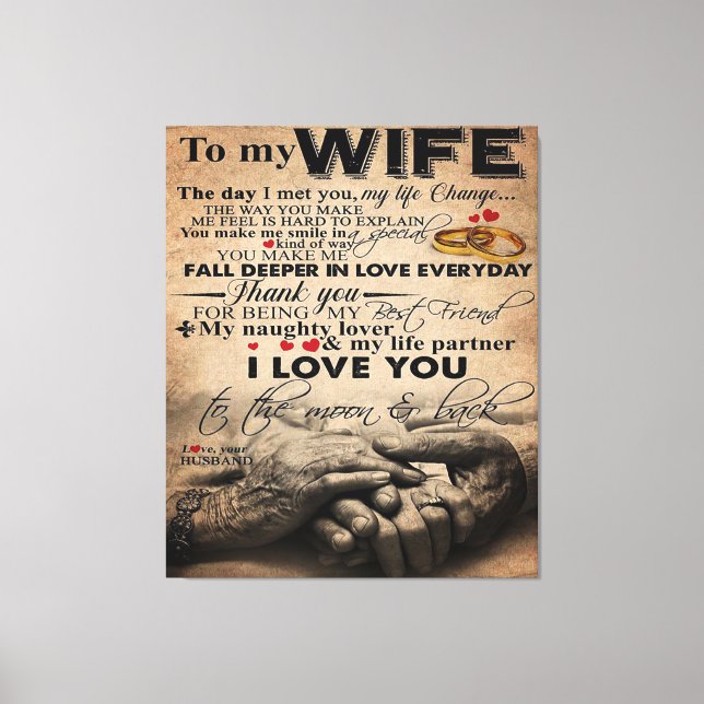Kärlek-citat för frun | Fin fru Canvastryck (Framsida)