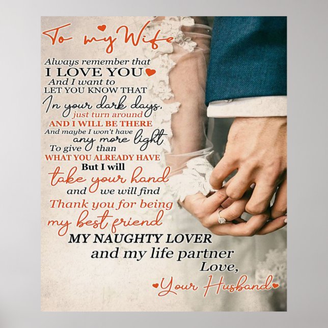 Kärlek-citat för frun | Hem-dekanter Poster (Framsidan)