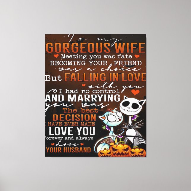 Kärlek-citat för frun | Trendig närvarande för kvi Canvastryck (Framsida)