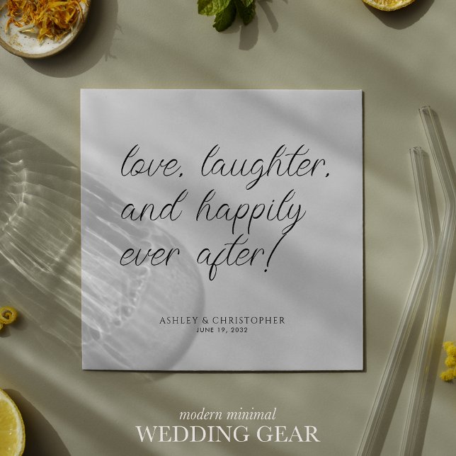 Kärlek-citattecken - minimalt typografiskt kocktai pappersservett (Skapare uppladdad)