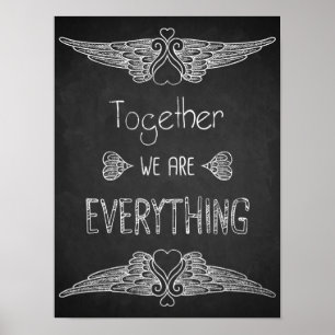 Kärlek-citatteckentateckentavtryck Poster