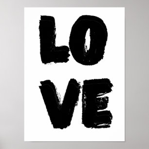 Kärlek-citatteckning Modern monokrom färg enkel Poster